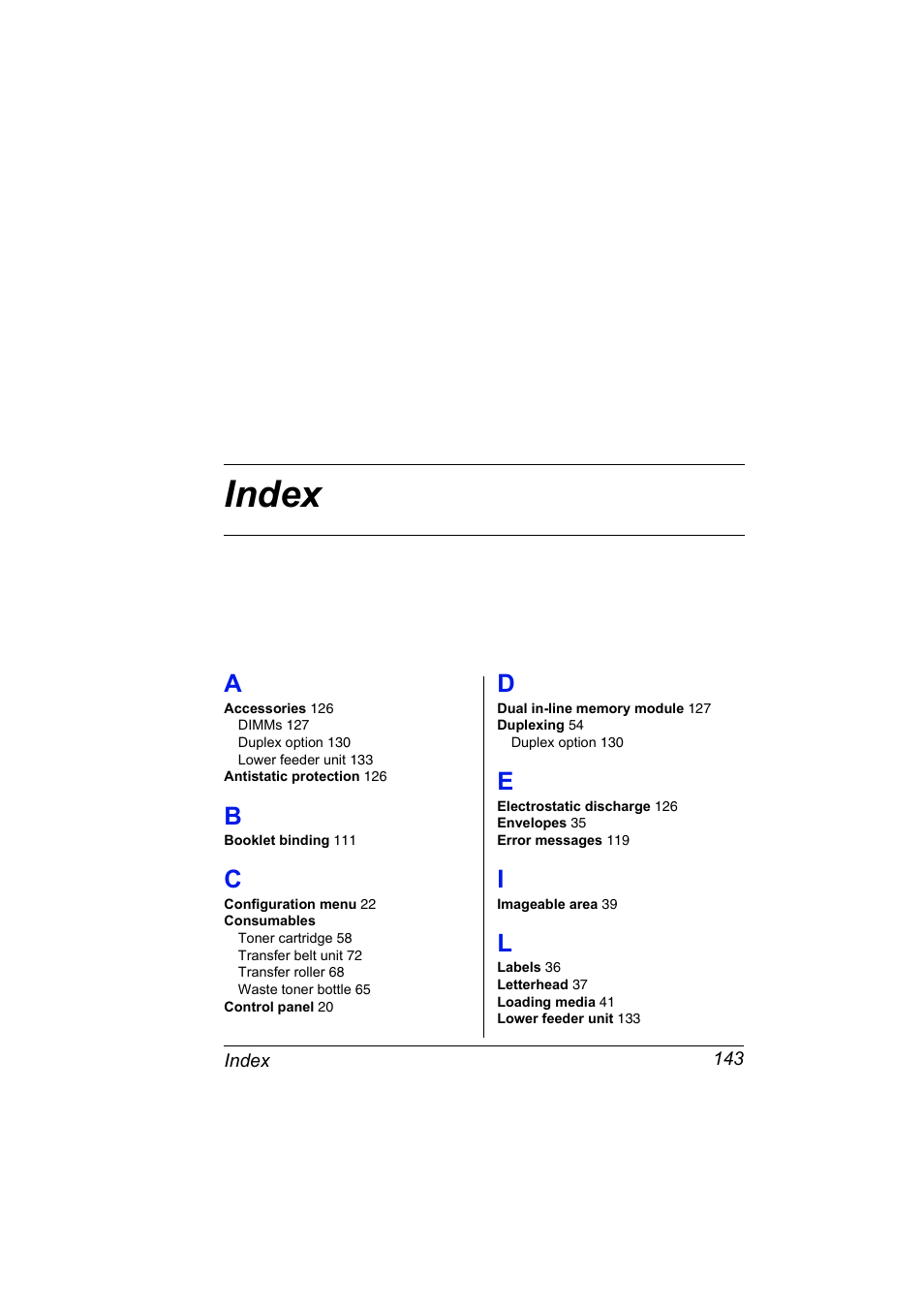 Index | Konica Minolta Magicolor 5430 User Manual | Page 151 / 152