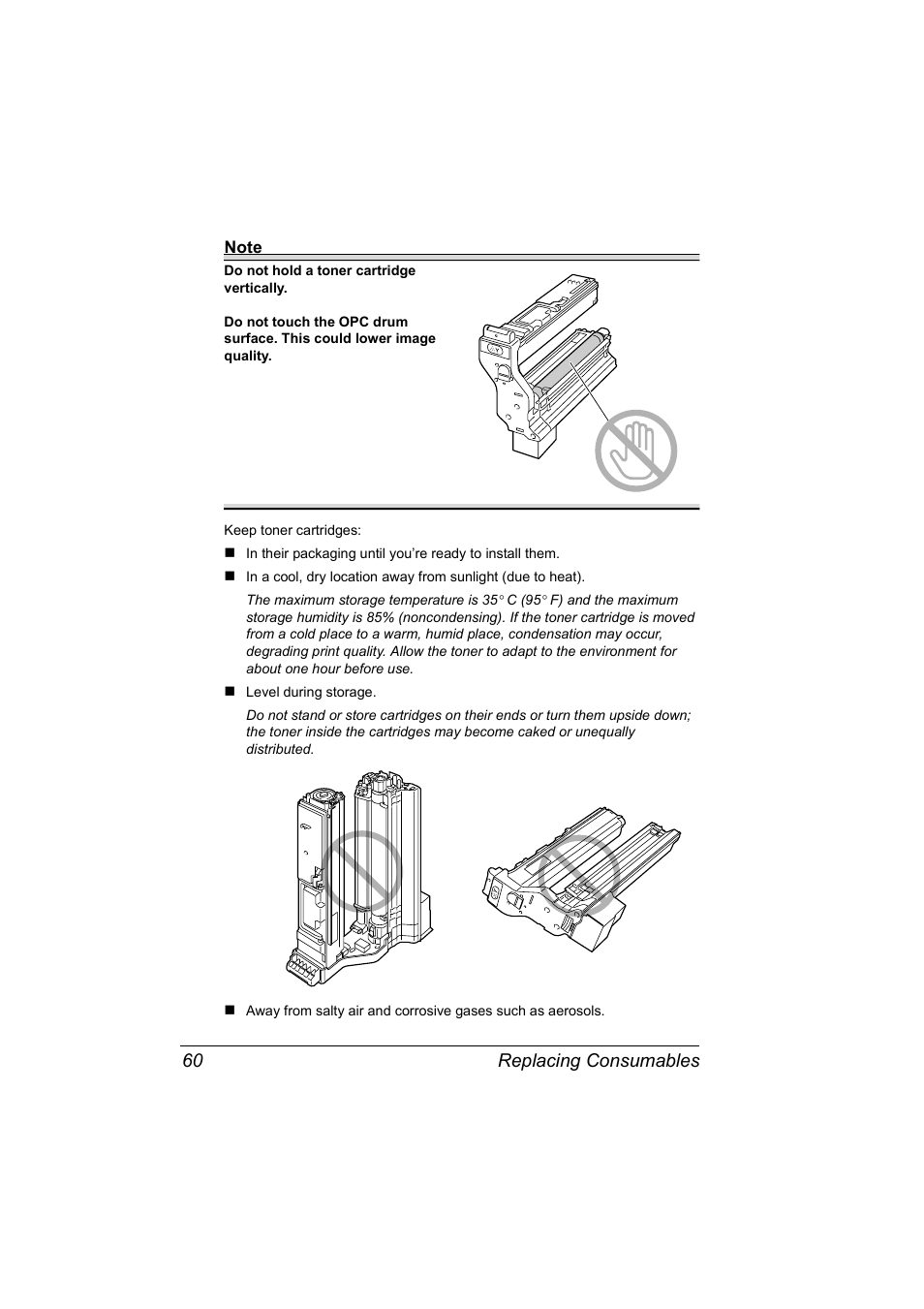 Replacing consumables 60 | Konica Minolta Magicolor 5430 User Manual | Page 68 / 152