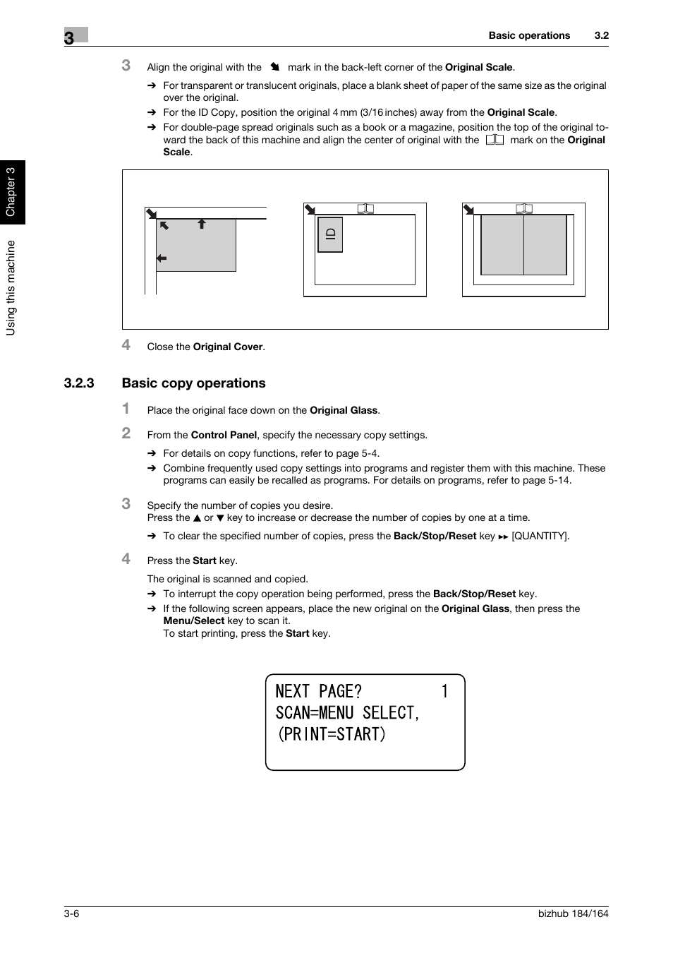 3 basic copy operations, Basic copy operations -6 | Konica Minolta bizhub 184 User Manual | Page 35 / 124