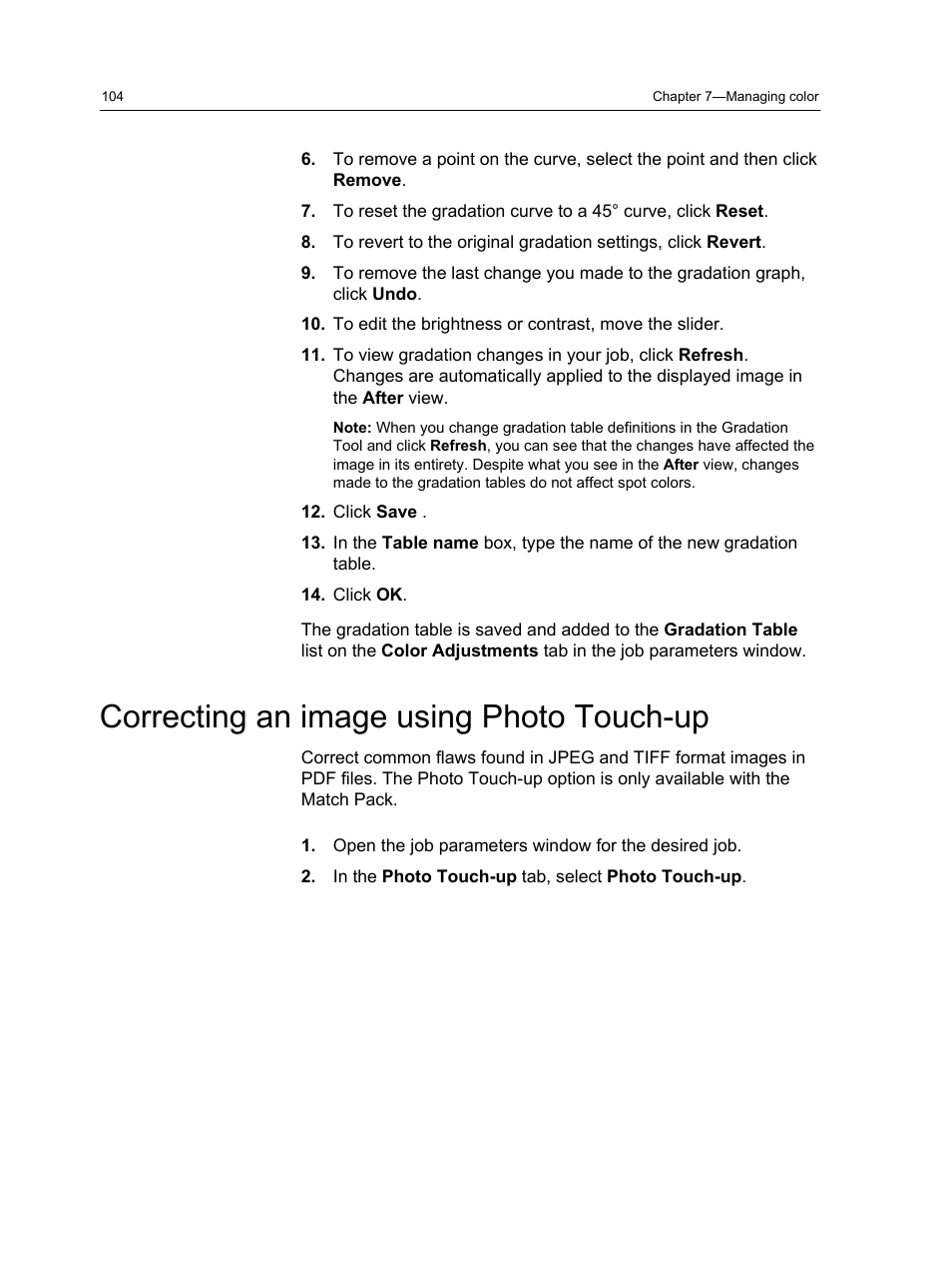 Correcting an image using photo touch-up | Konica Minolta bizhub PRESS C1100 User Manual | Page 114 / 265