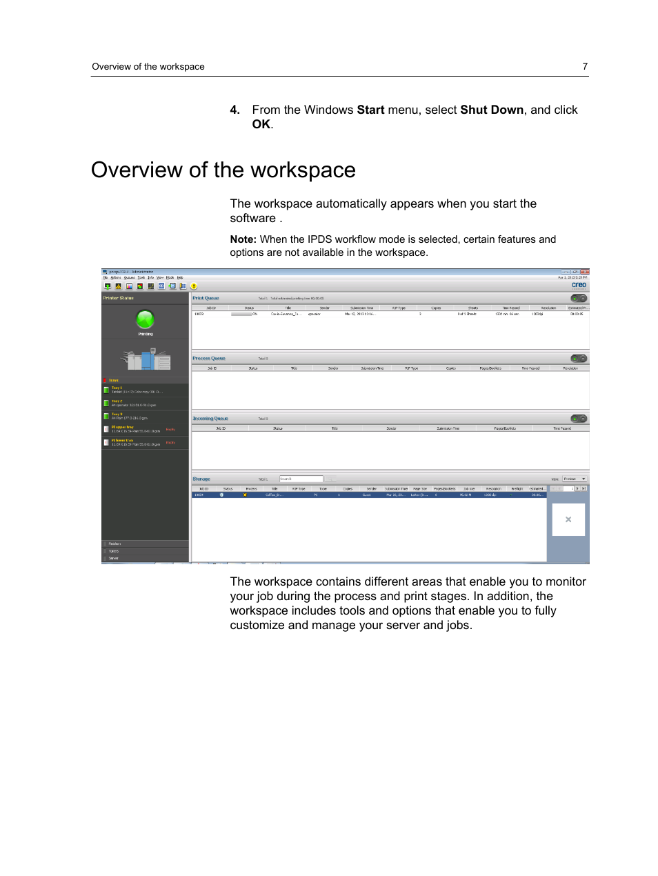 Overview of the workspace | Konica Minolta bizhub PRESS C1100 User Manual | Page 17 / 265