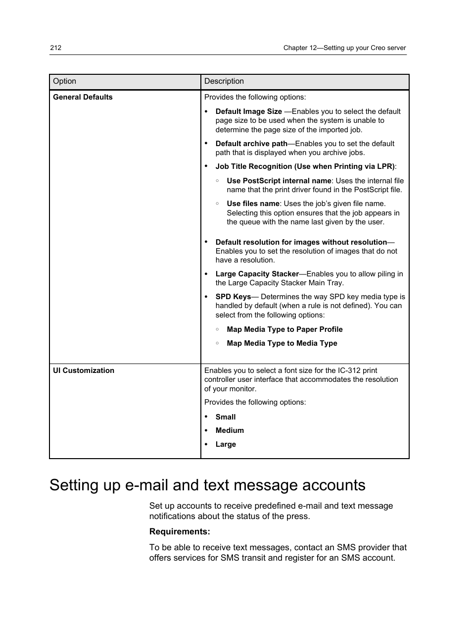 Setting up e-mail and text message accounts | Konica Minolta bizhub PRESS C1100 User Manual | Page 222 / 265