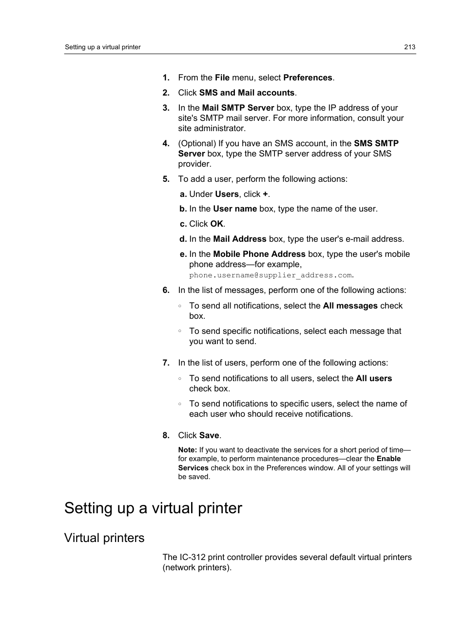 Setting up a virtual printer, Virtual printers | Konica Minolta bizhub PRESS C1100 User Manual | Page 223 / 265