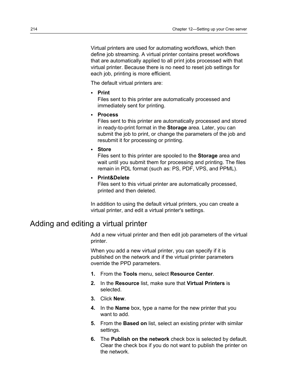 Adding and editing a virtual printer | Konica Minolta bizhub PRESS C1100 User Manual | Page 224 / 265