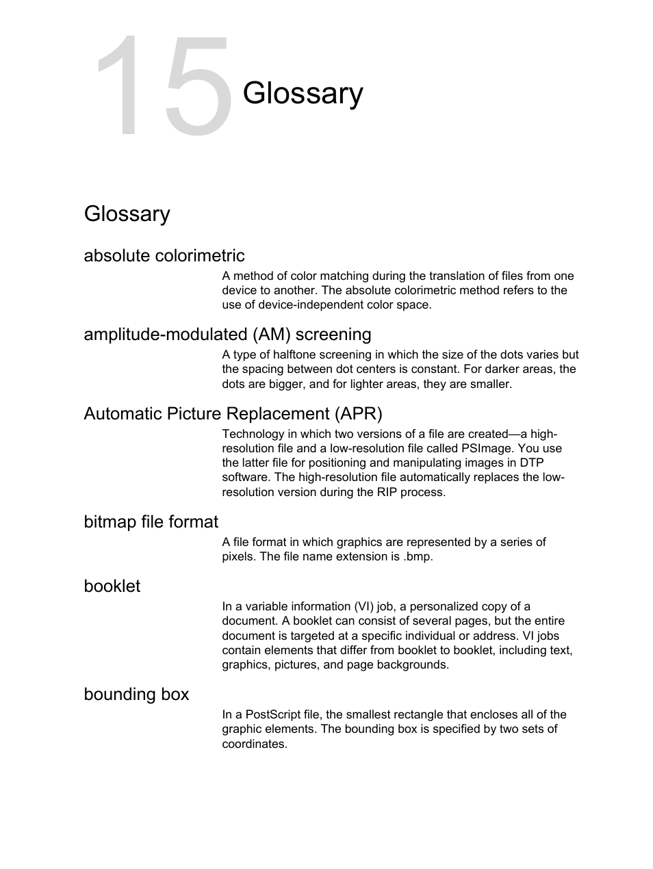 Glossary | Konica Minolta bizhub PRESS C1100 User Manual | Page 253 / 265