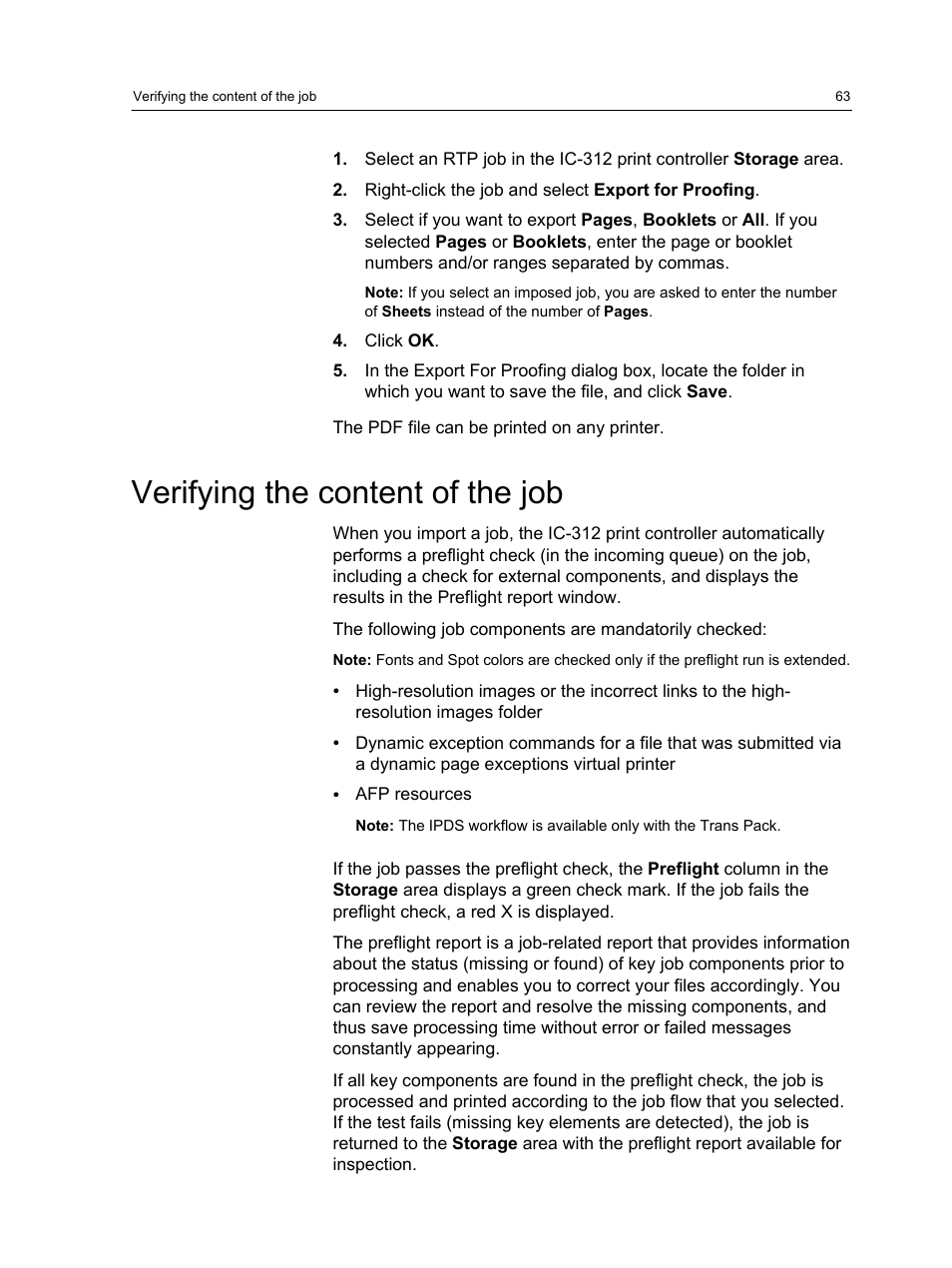 Verifying the content of the job | Konica Minolta bizhub PRESS C1100 User Manual | Page 73 / 265