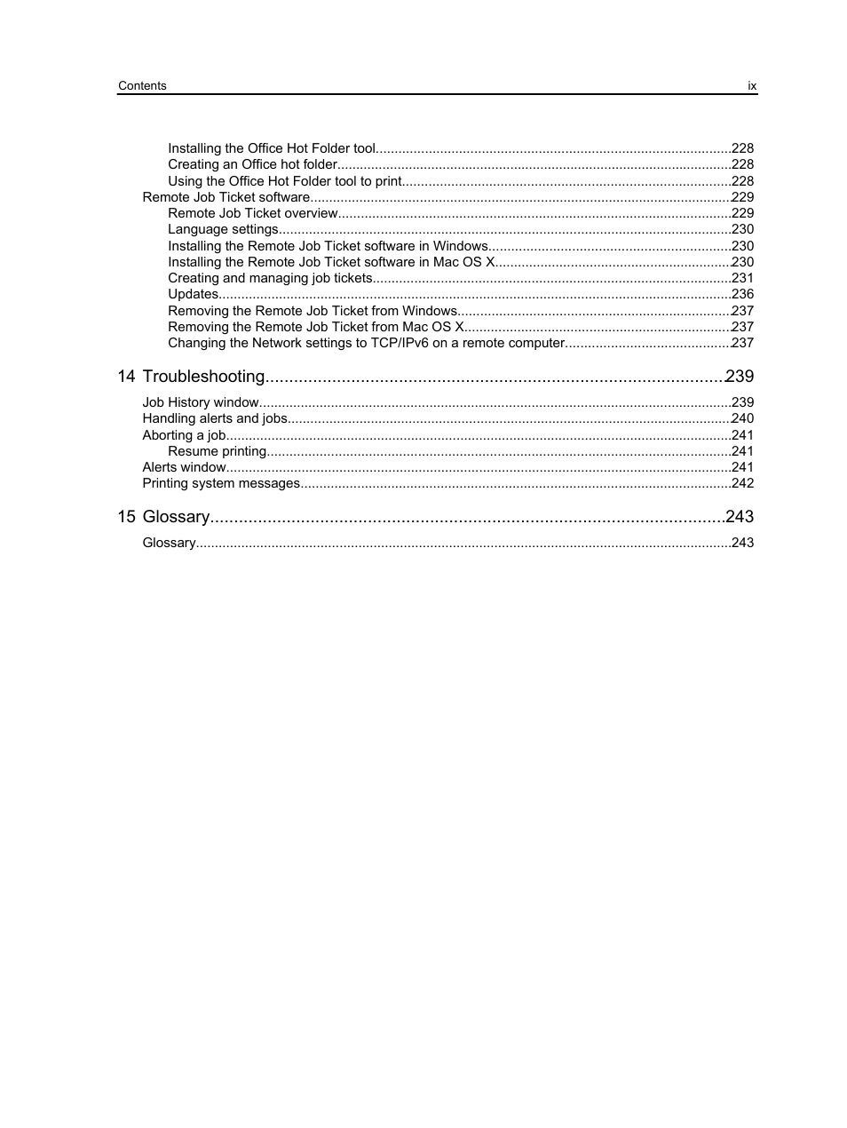 14 troubleshooting, 15 glossary | Konica Minolta bizhub PRESS C1100 User Manual | Page 9 / 265