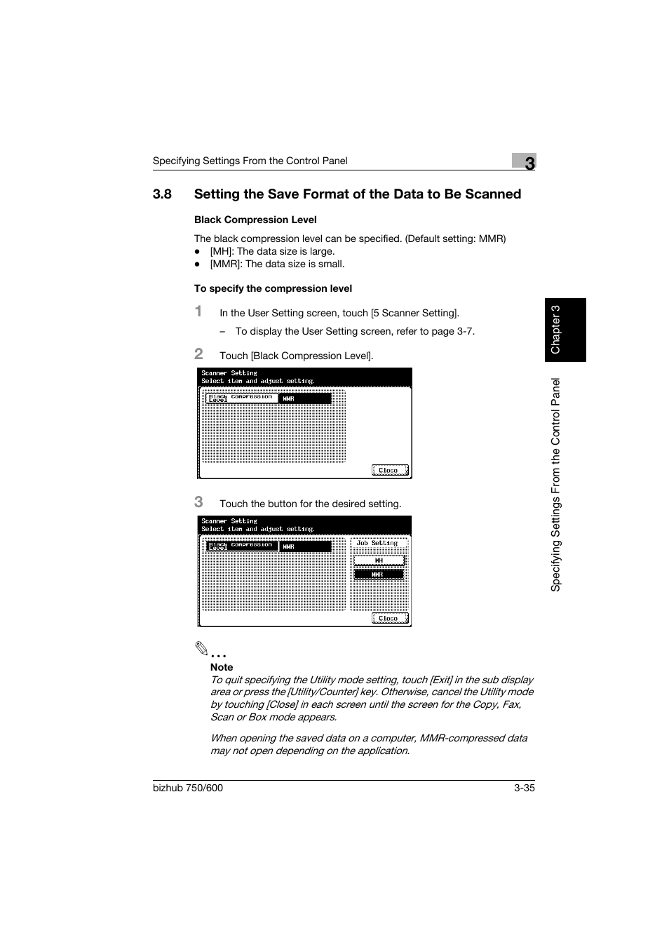 Black compression level, To specify the compression level | Konica Minolta bizhub 750 User Manual | Page 156 / 394