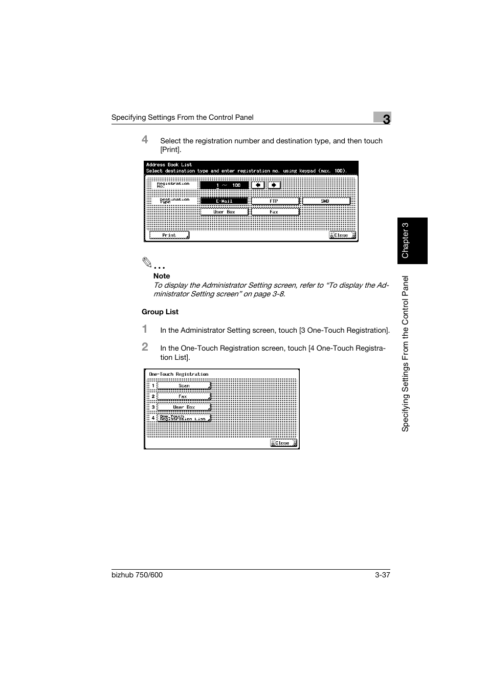 Group list, Group list -37 | Konica Minolta bizhub 750 User Manual | Page 158 / 394