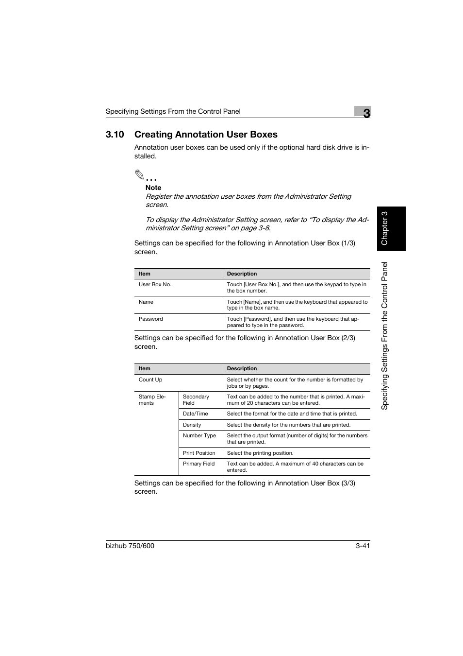 10 creating annotation user boxes, Creating annotation user boxes -41 | Konica Minolta bizhub 750 User Manual | Page 162 / 394