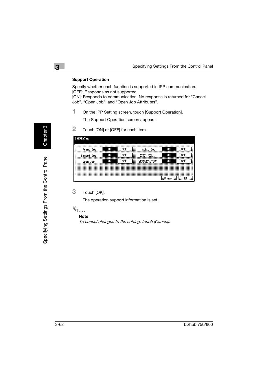 Support operation, Support operation -62 | Konica Minolta bizhub 750 User Manual | Page 183 / 394