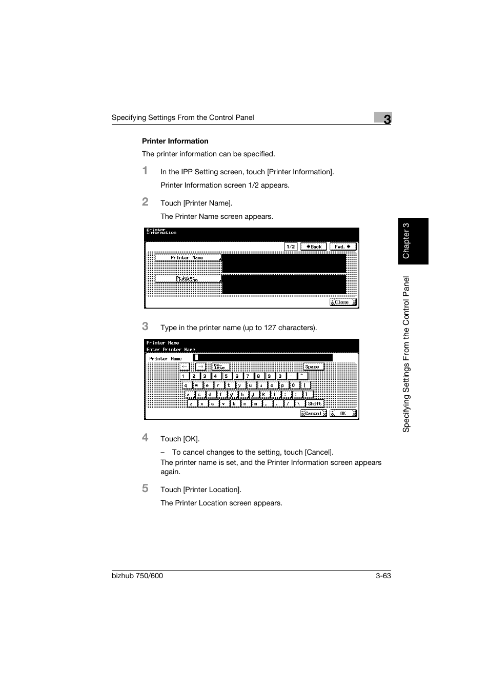 Printer information, Printer information -63 | Konica Minolta bizhub 750 User Manual | Page 184 / 394