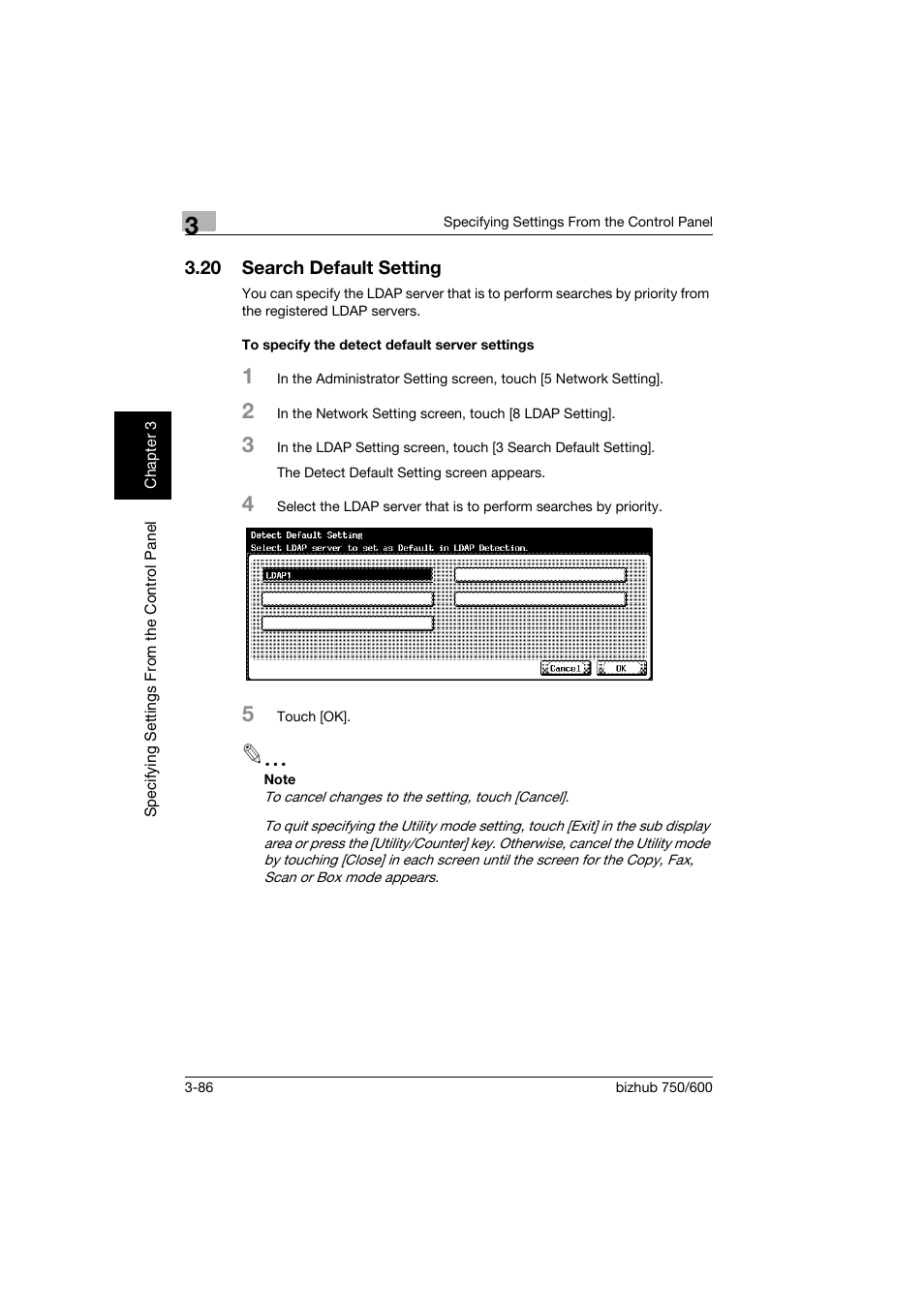 20 search default setting, To specify the detect default server settings, Search default setting -86 | To specify the detect default server settings -86 | Konica Minolta bizhub 750 User Manual | Page 207 / 394