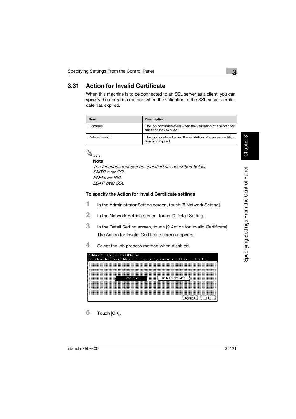 31 action for invalid certificate, Action for invalid certificate -121 | Konica Minolta bizhub 750 User Manual | Page 242 / 394