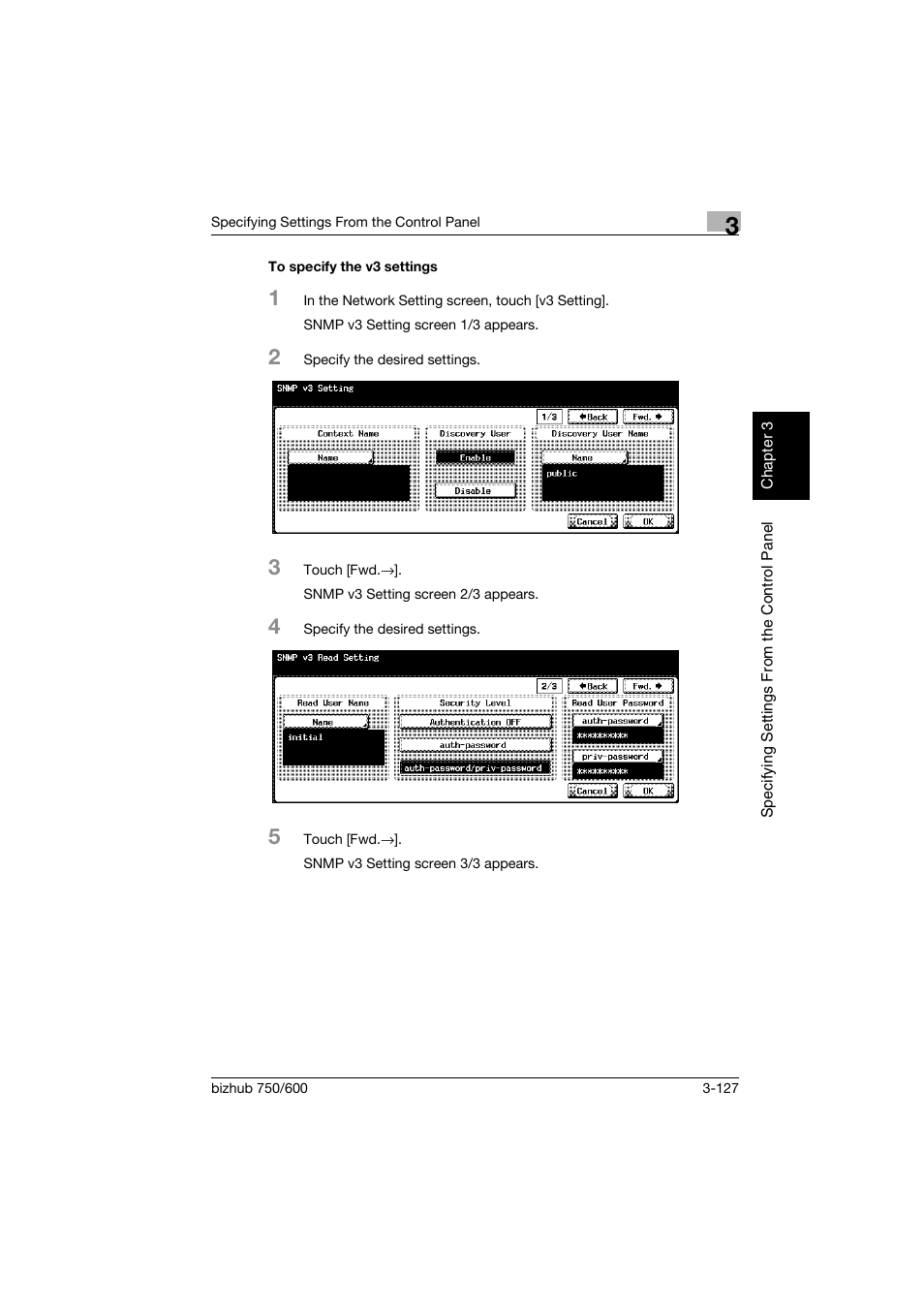 To specify the v3 settings, To specify the v3 settings -127 | Konica Minolta bizhub 750 User Manual | Page 248 / 394