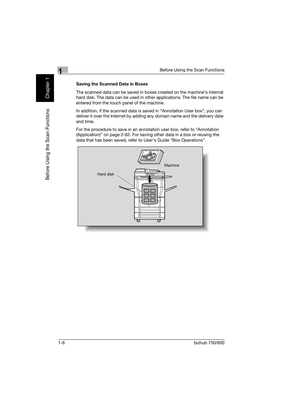 Saving the scanned data in boxes, Saving the scanned data in boxes -6 | Konica Minolta bizhub 750 User Manual | Page 29 / 394