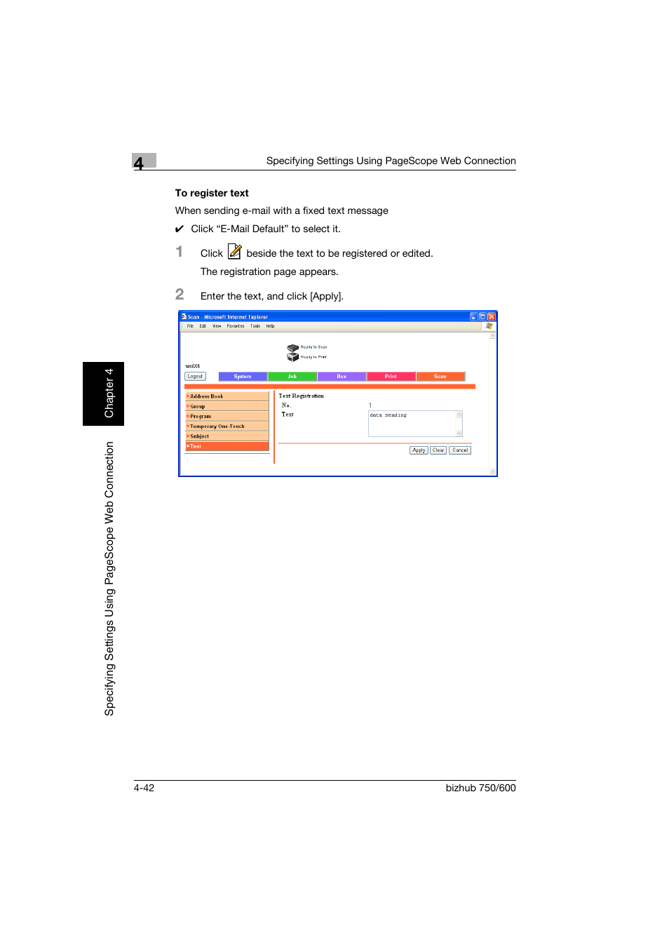 To register text, To register text -42 | Konica Minolta bizhub 750 User Manual | Page 309 / 394