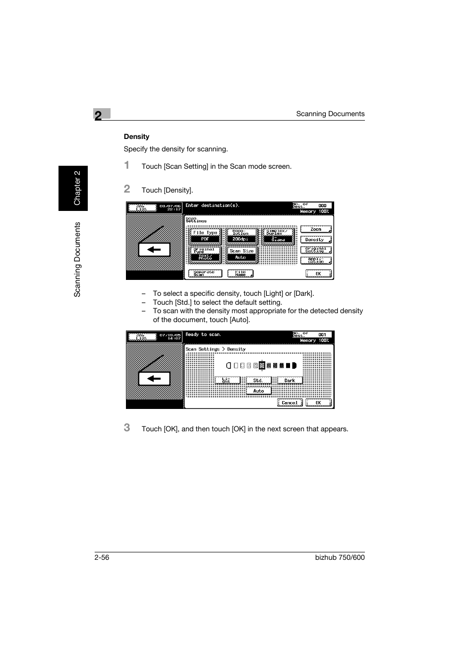 Density, Density -56 | Konica Minolta bizhub 750 User Manual | Page 91 / 394