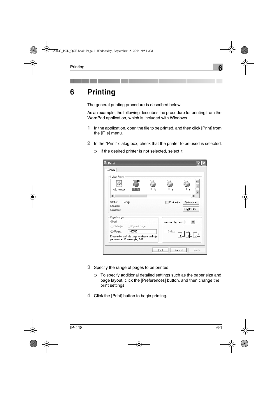 6 printing, Printing, 6printing | Konica Minolta 8050 User Manual | Page 28 / 34