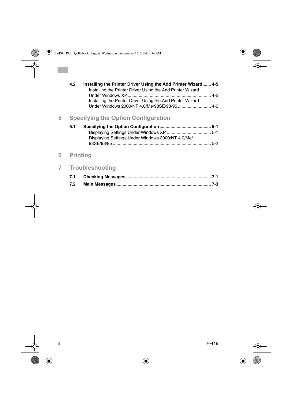 5specifying the option configuration, 6printing 7 troubleshooting | Konica Minolta 8050 User Manual | Page 3 / 34