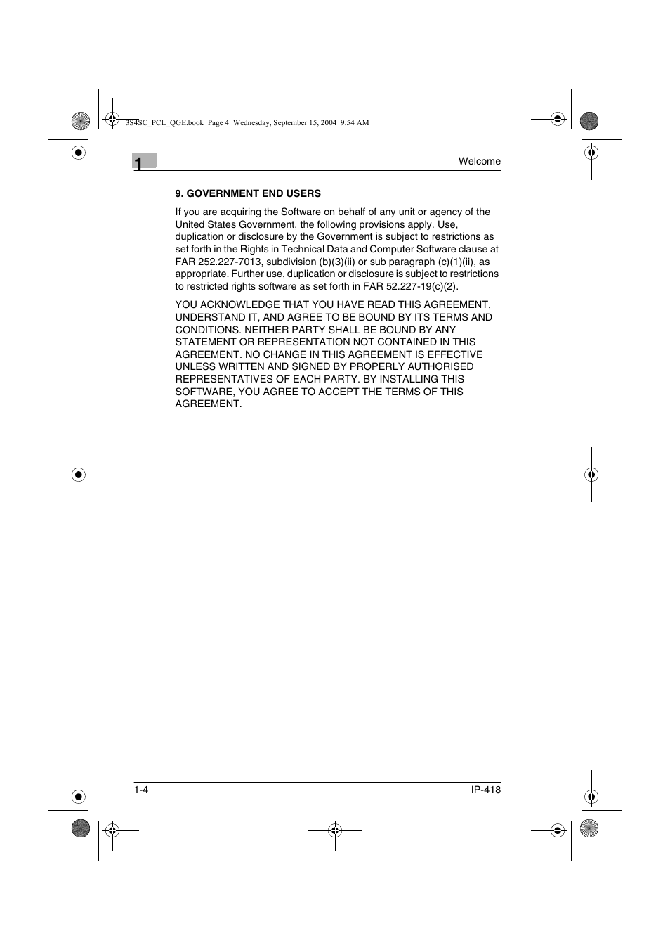 Government end users, Government end users -4 | Konica Minolta 8050 User Manual | Page 9 / 34
