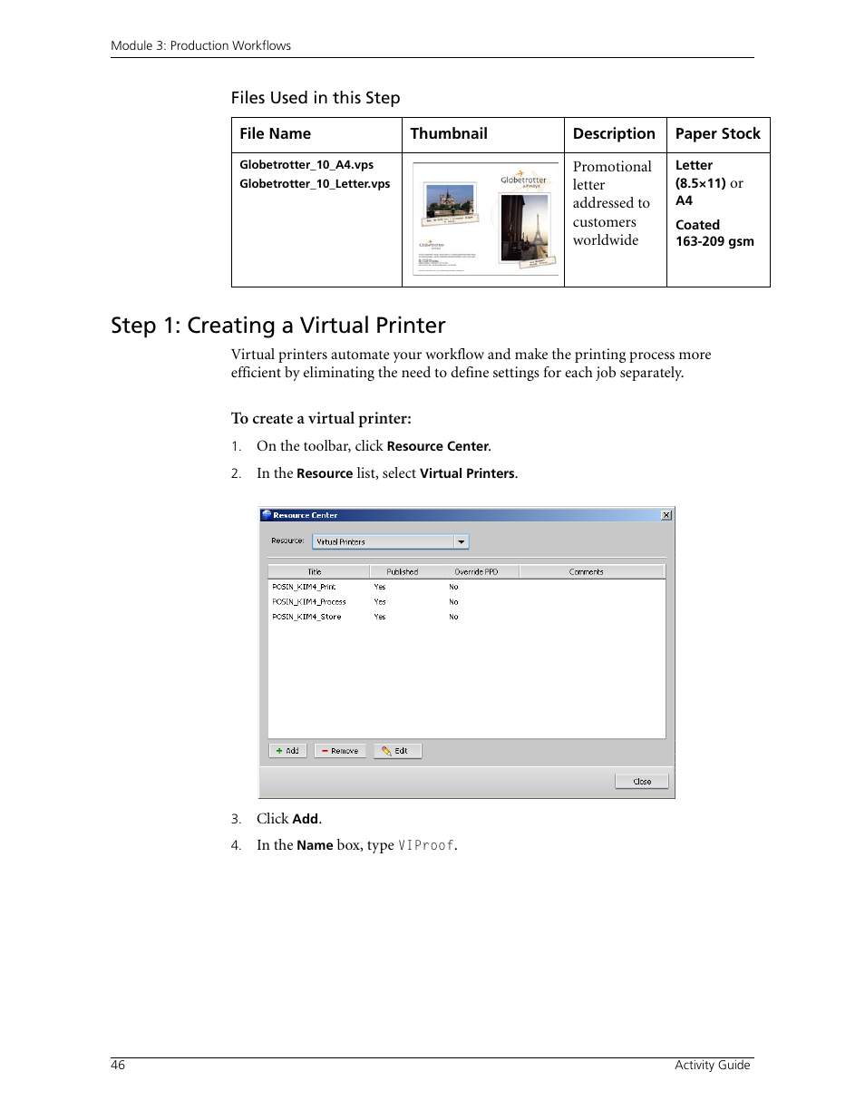 Step 1: creating a virtual printer | Konica Minolta bizhub PRO C500 User Manual | Page 52 / 62