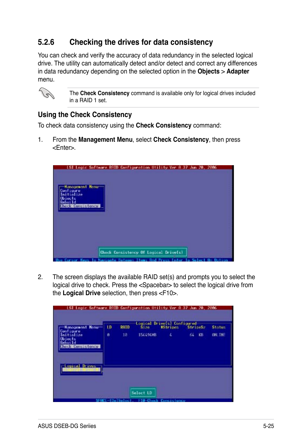 6 checking the drives for data consistency | Asus DSEB-DG/SAS User Manual | Page 131 / 202