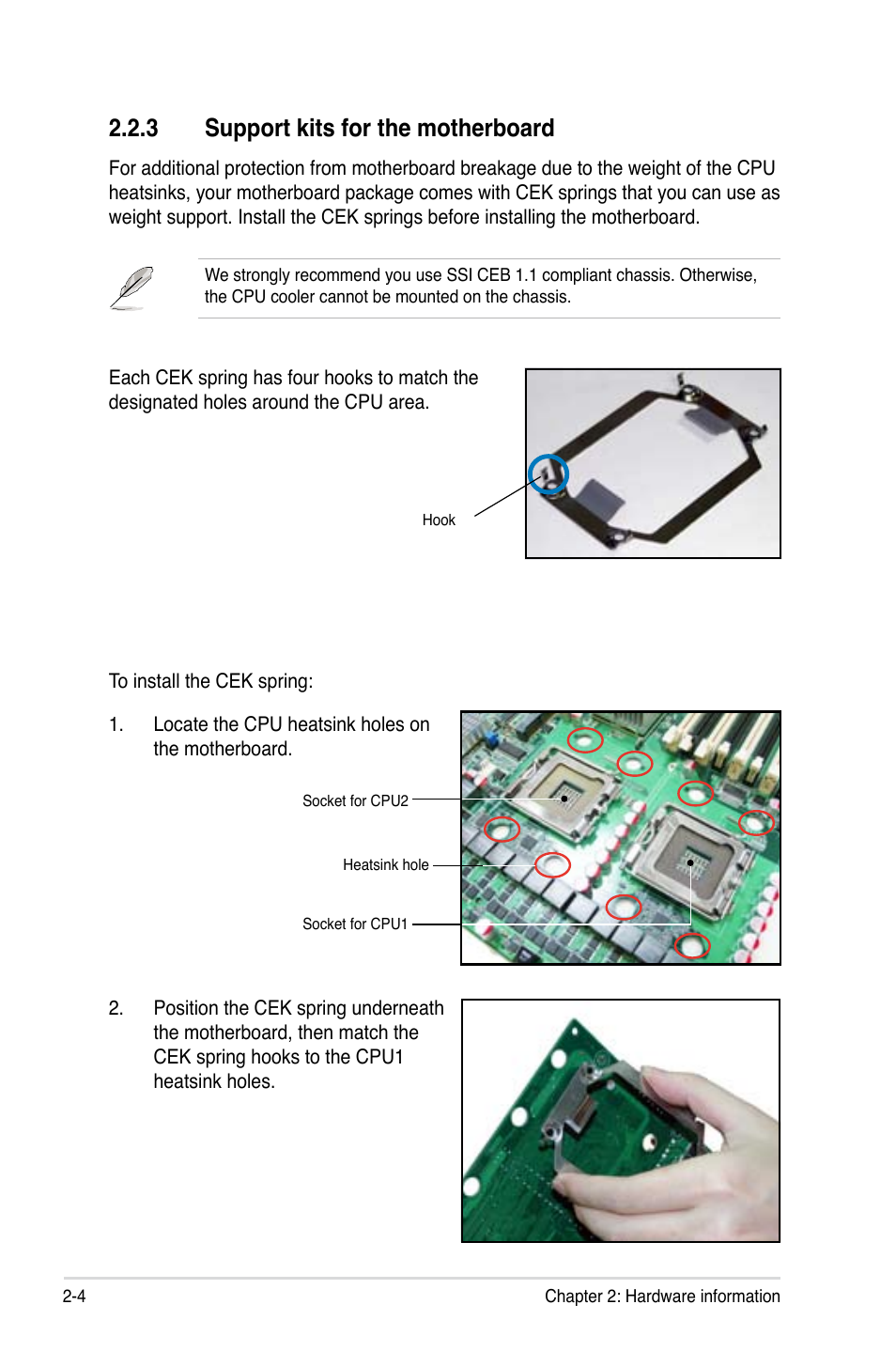 3 support kits for the motherboard | Asus DSEB-DG/SAS User Manual | Page 24 / 202