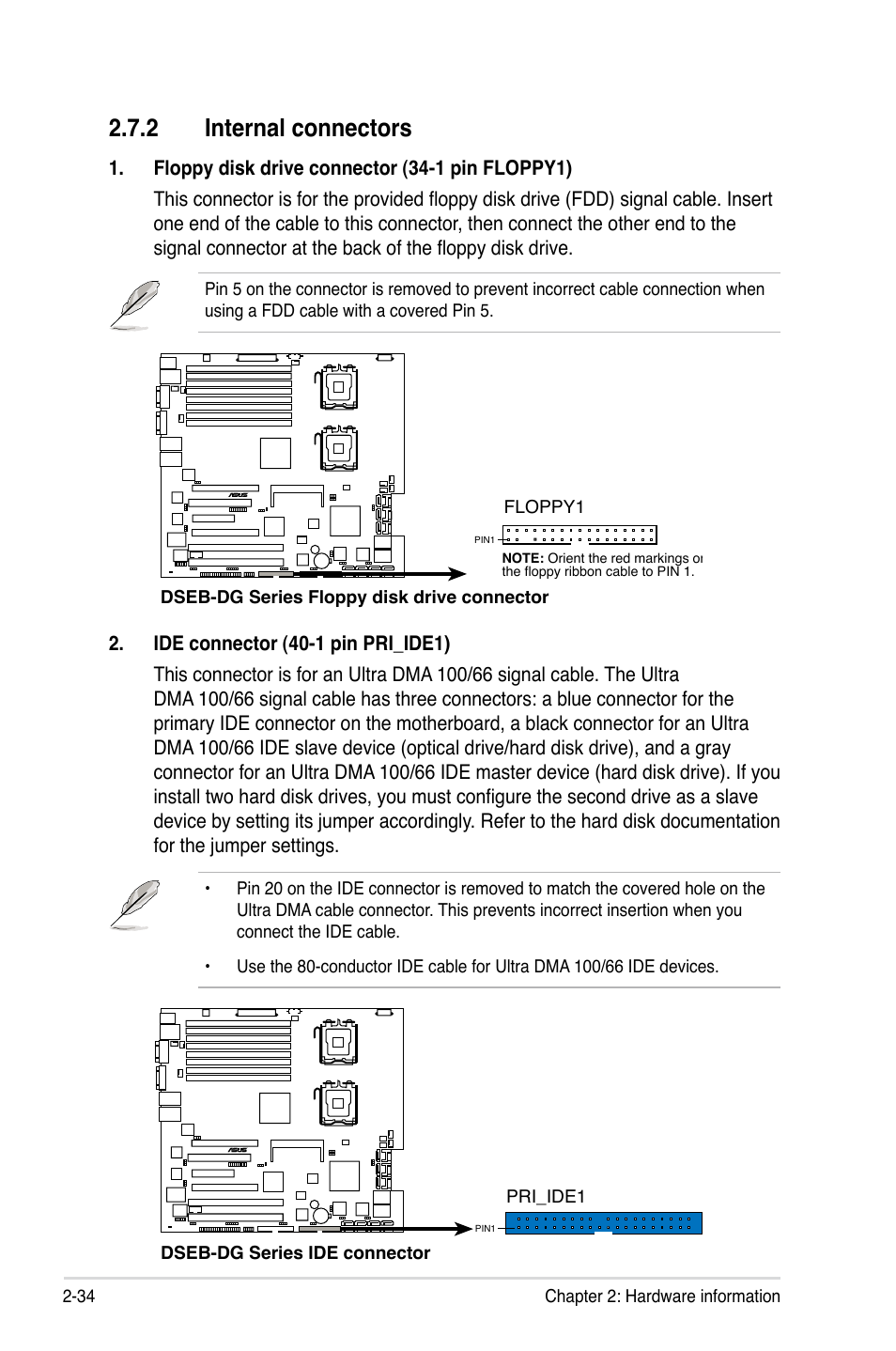 2 internal connectors | Asus DSEB-DG/SAS User Manual | Page 54 / 202