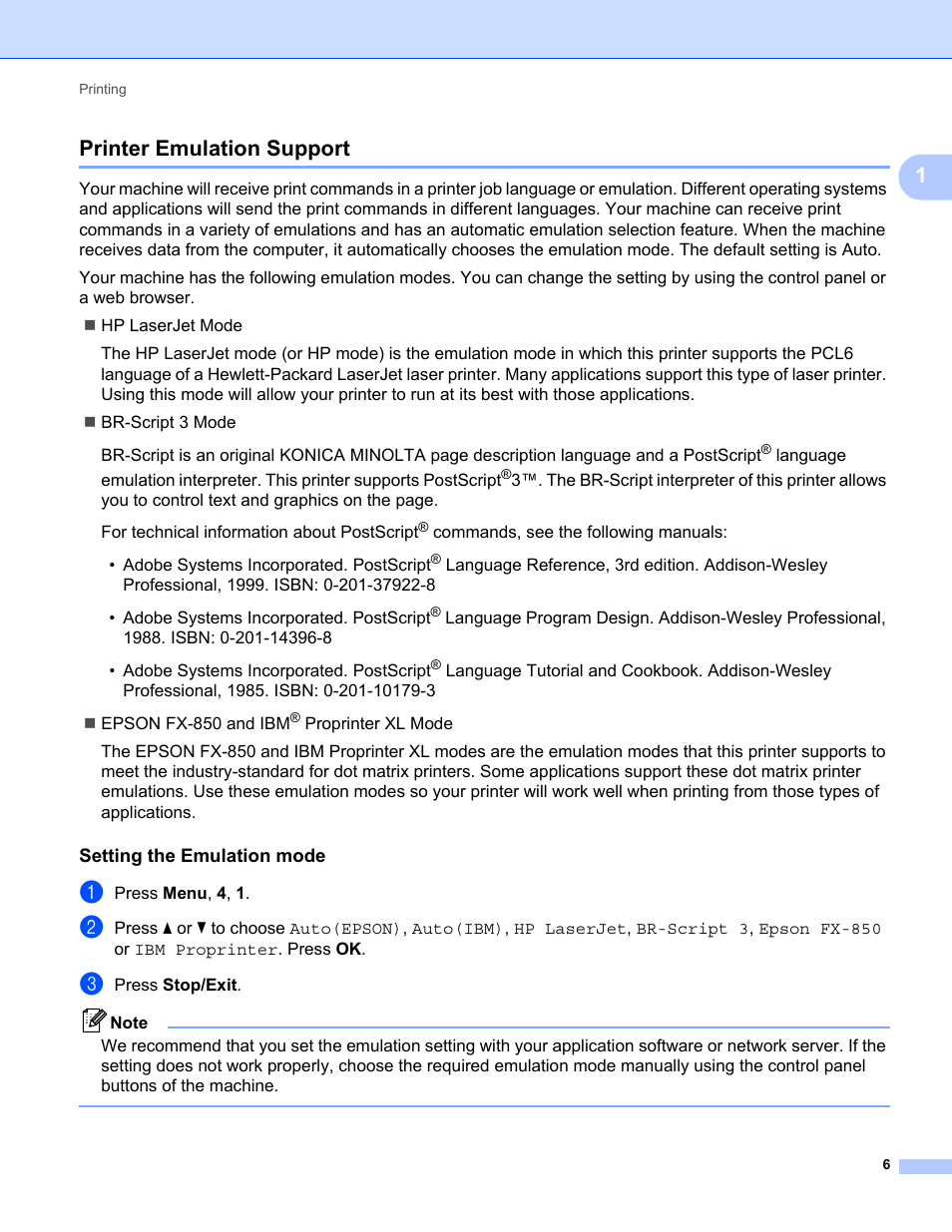 Printer emulation support, 1printer emulation support | Konica Minolta bizhub 20 User Manual | Page 14 / 227