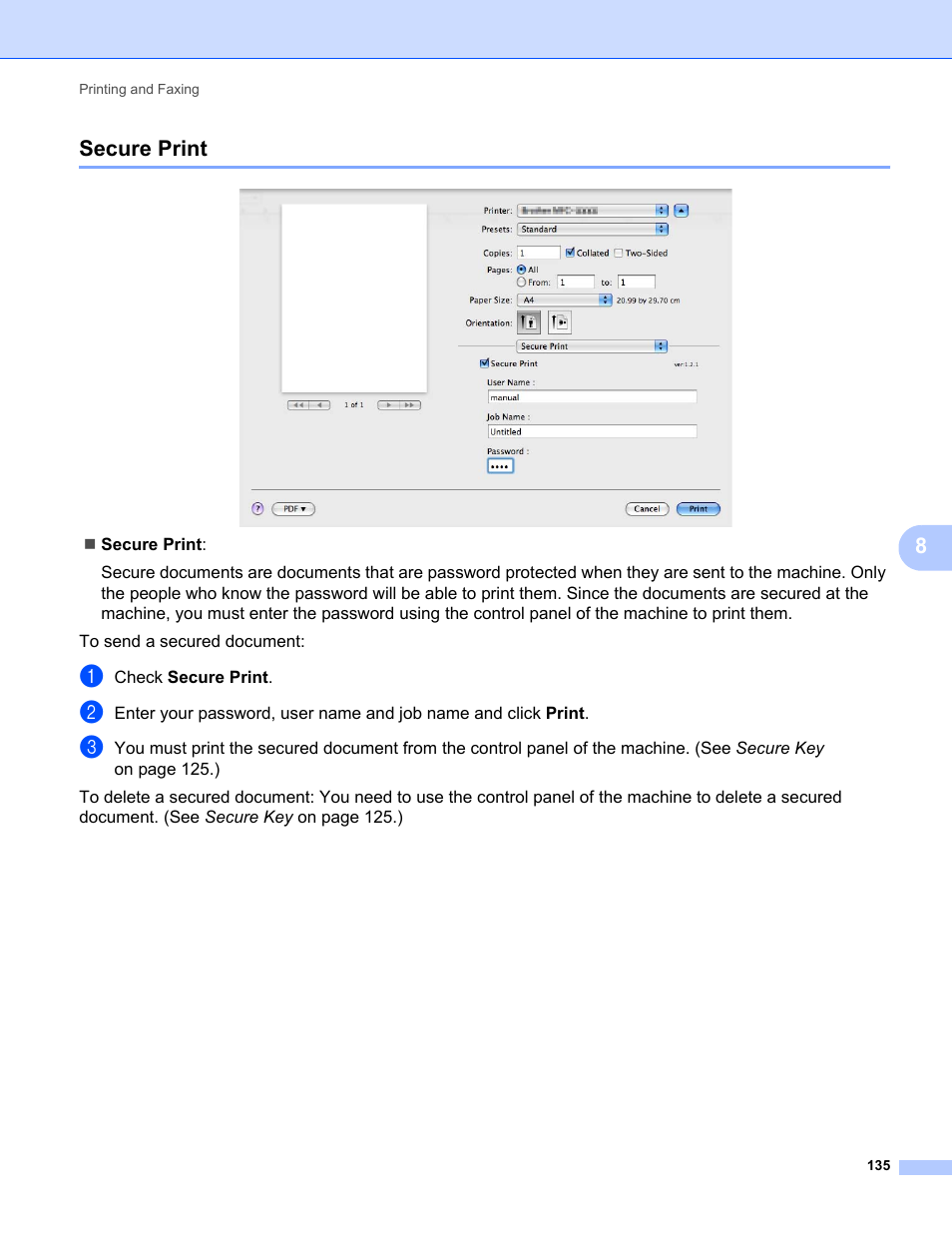 Secure print, 8secure print | Konica Minolta bizhub 20 User Manual | Page 143 / 227