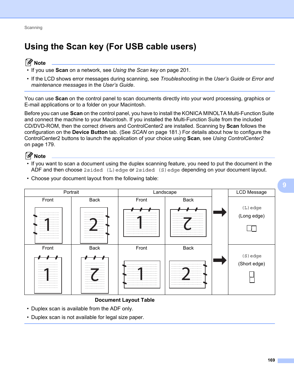 Using the scan key (for usb cable users) | Konica Minolta bizhub 20 User Manual | Page 177 / 227