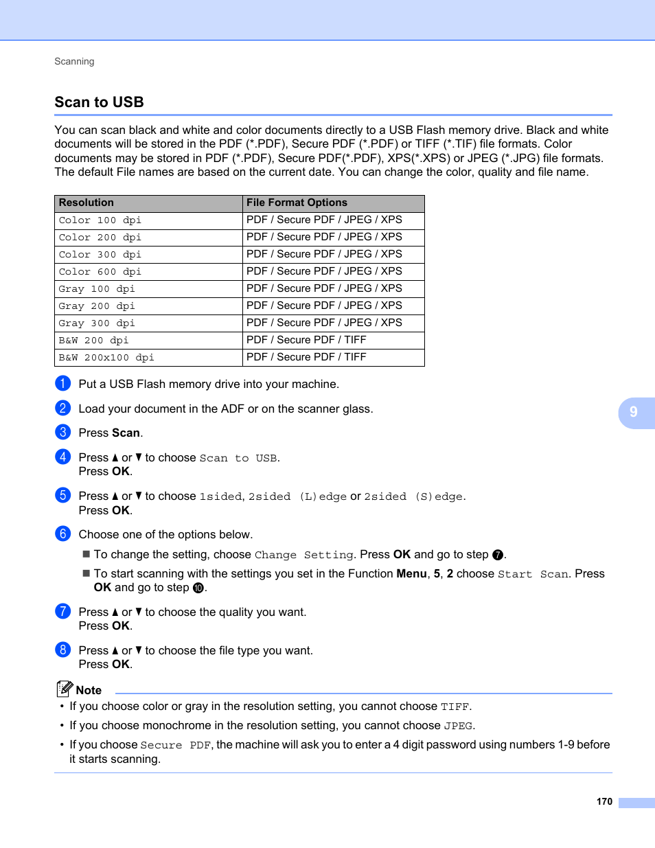 Scan to usb, 9scan to usb | Konica Minolta bizhub 20 User Manual | Page 178 / 227