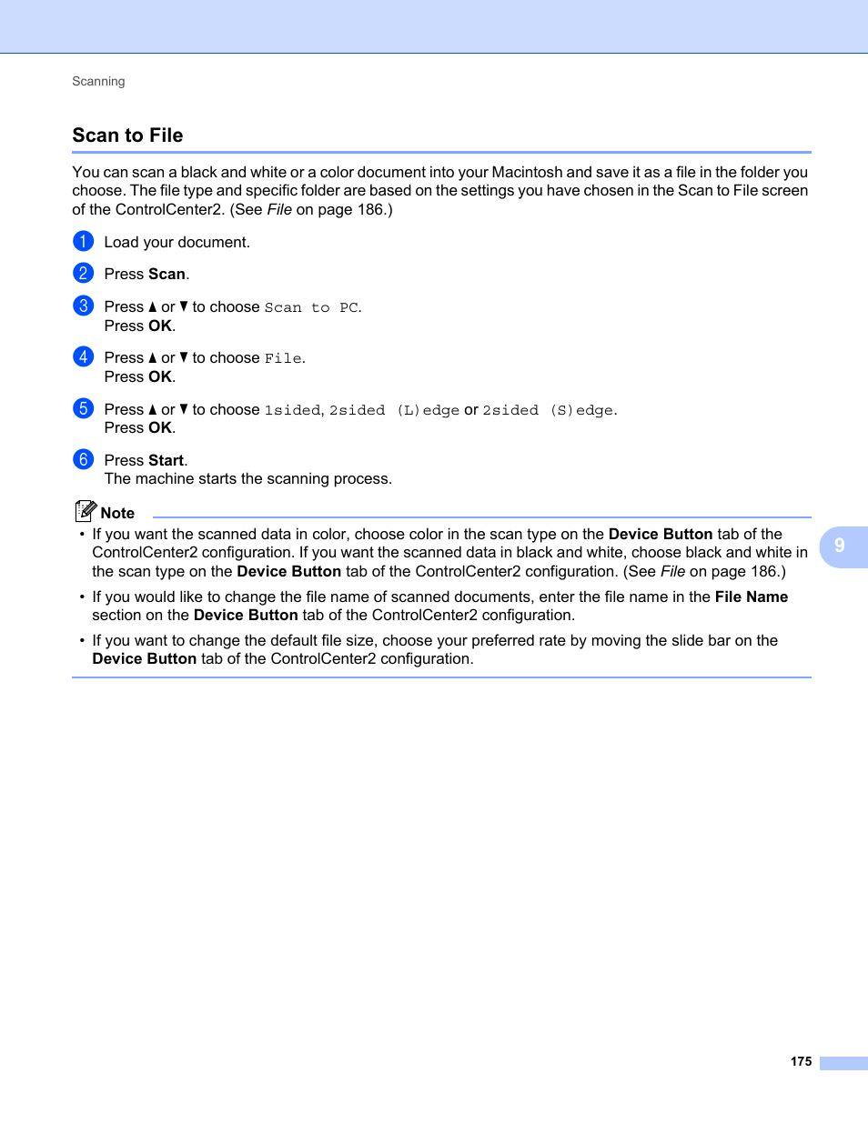 Scan to file | Konica Minolta bizhub 20 User Manual | Page 183 / 227