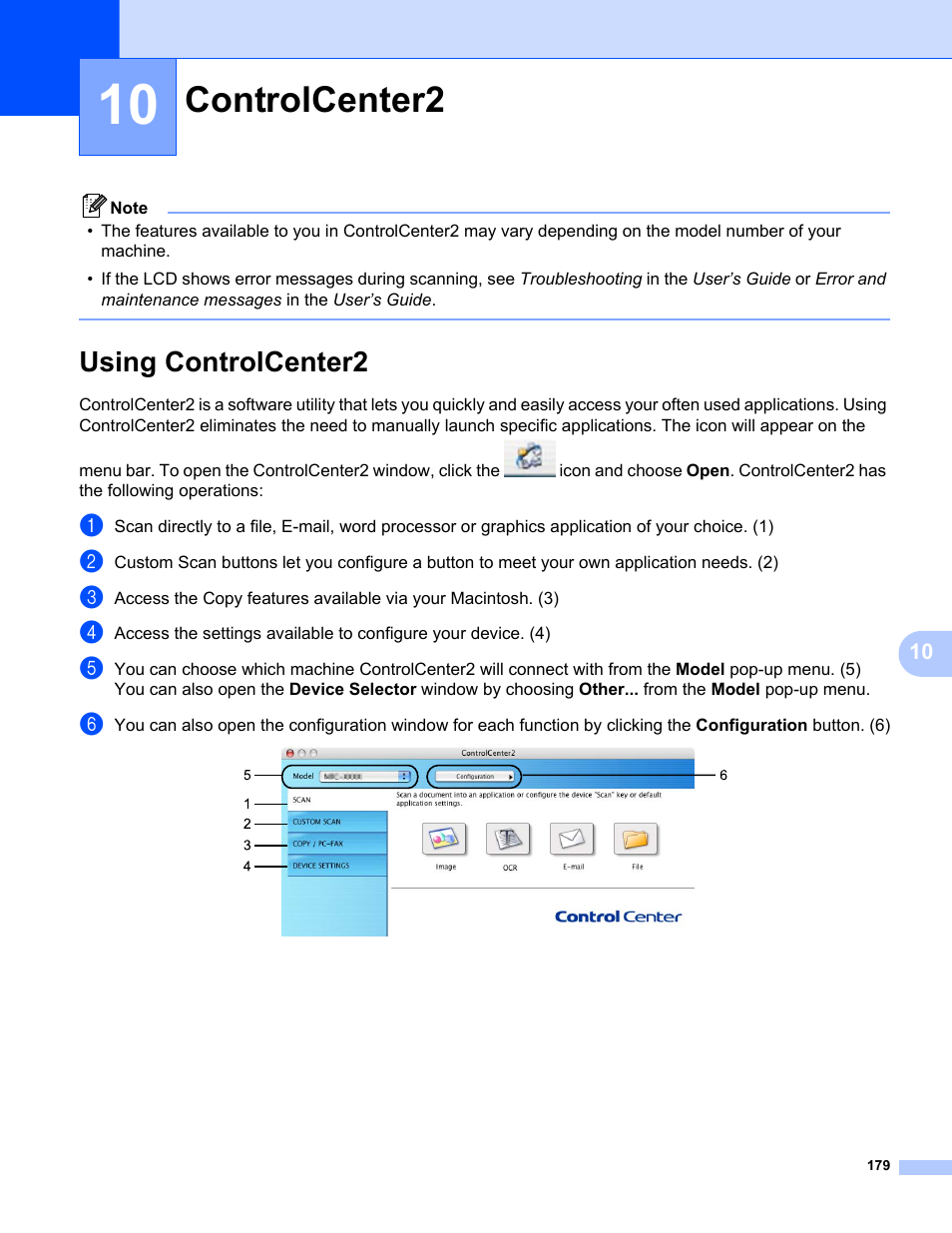 10 controlcenter2, Using controlcenter2, Controlcenter2 | Konica Minolta bizhub 20 User Manual | Page 187 / 227