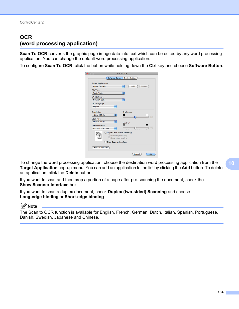 Ocr (word processing application), Word processing application), 10 ocr (word processing application) | Konica Minolta bizhub 20 User Manual | Page 192 / 227