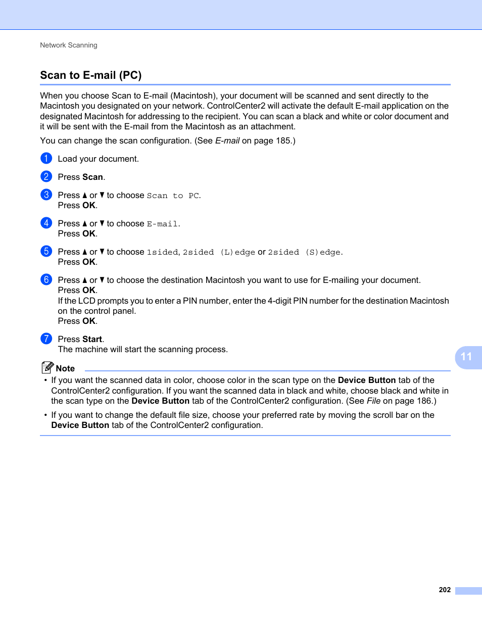 Scan to e-mail (pc) | Konica Minolta bizhub 20 User Manual | Page 210 / 227