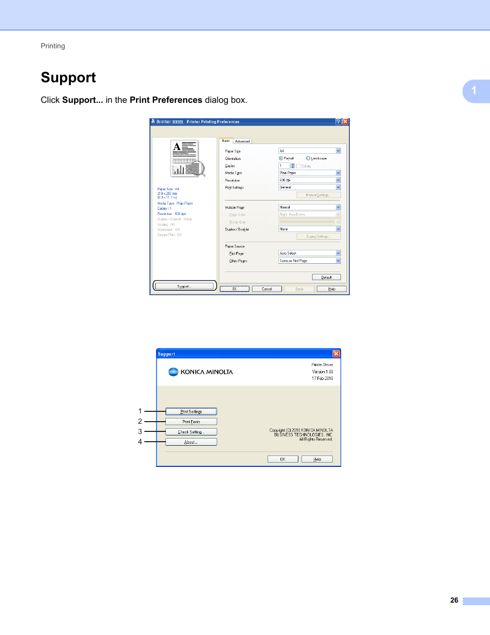 Support | Konica Minolta bizhub 20 User Manual | Page 34 / 227