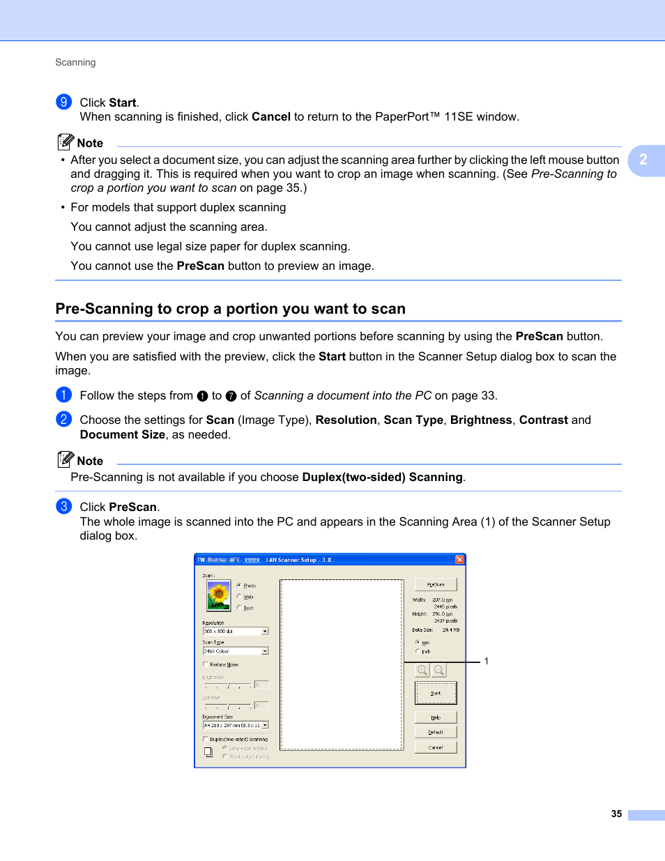 Pre-scanning to crop a portion you want to scan | Konica Minolta bizhub 20 User Manual | Page 43 / 227