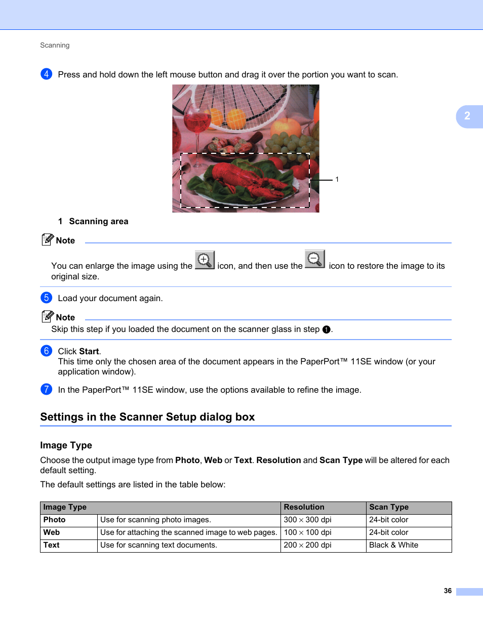 Settings in the scanner setup dialog box | Konica Minolta bizhub 20 User Manual | Page 44 / 227