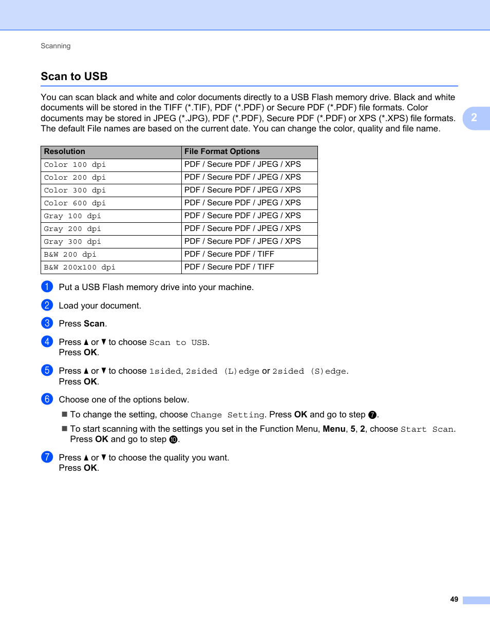 Scan to usb, 2scan to usb | Konica Minolta bizhub 20 User Manual | Page 57 / 227