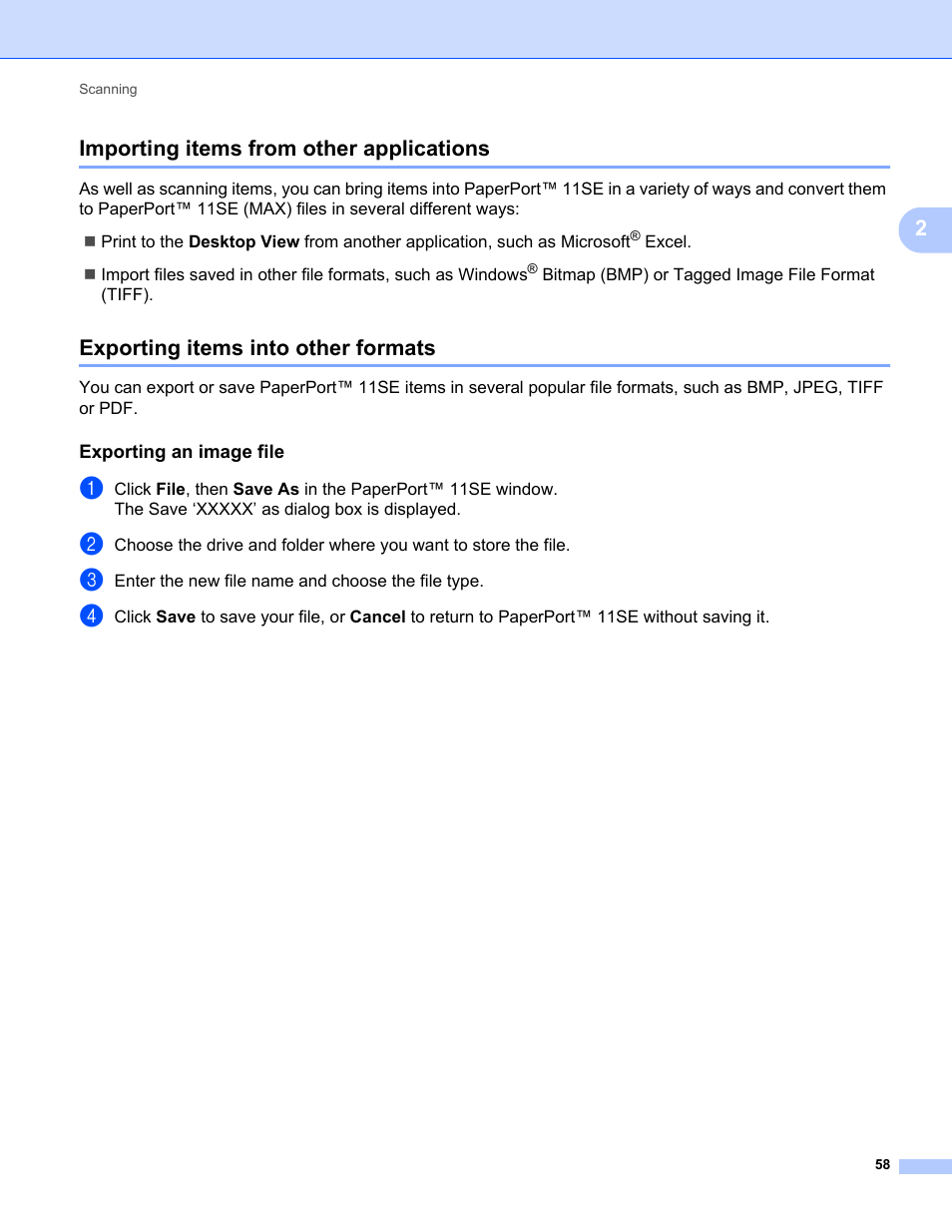 Importing items from other applications, Exporting items into other formats, 2importing items from other applications | Konica Minolta bizhub 20 User Manual | Page 66 / 227