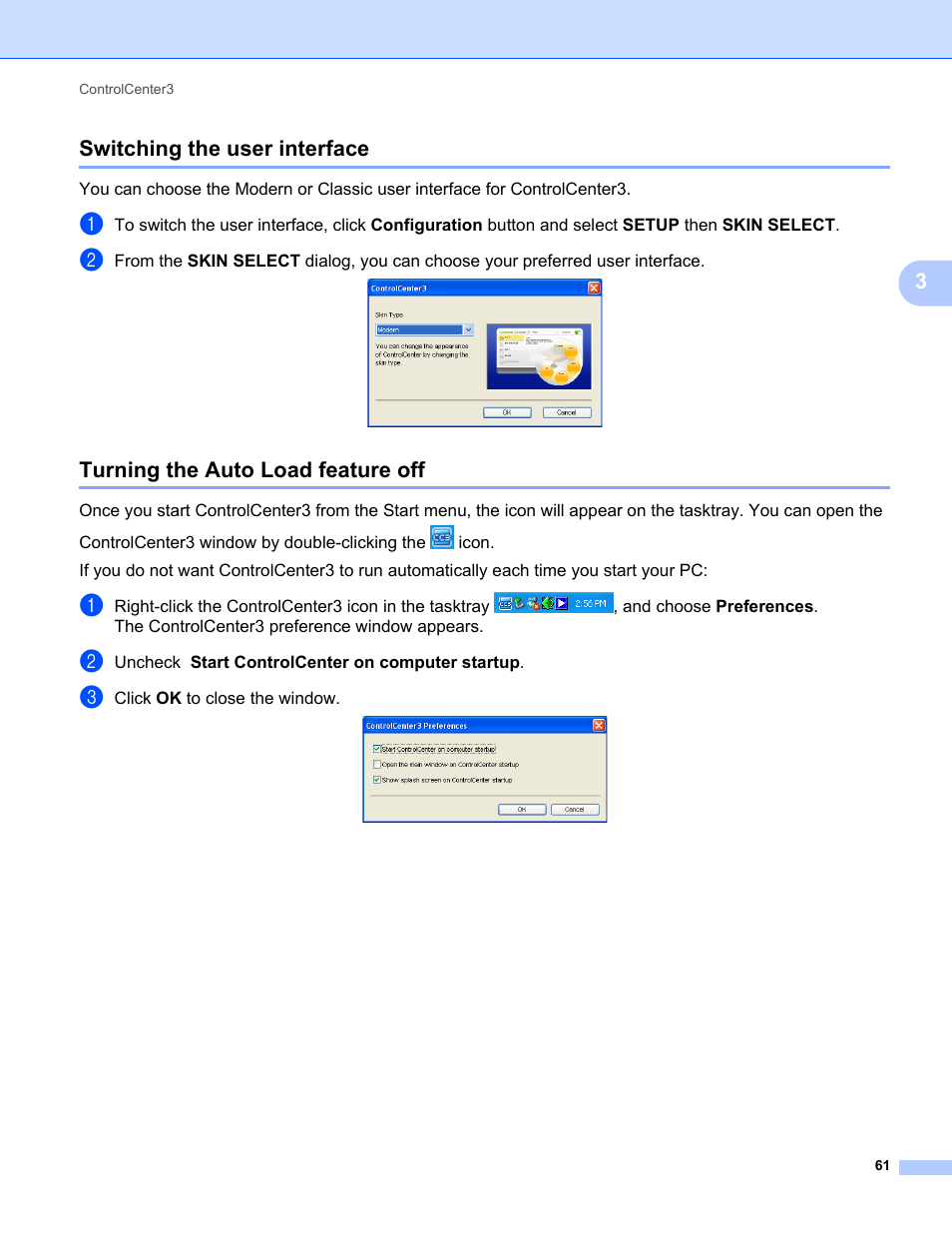 Switching the user interface, Turning the auto load feature off, 3switching the user interface | Konica Minolta bizhub 20 User Manual | Page 69 / 227