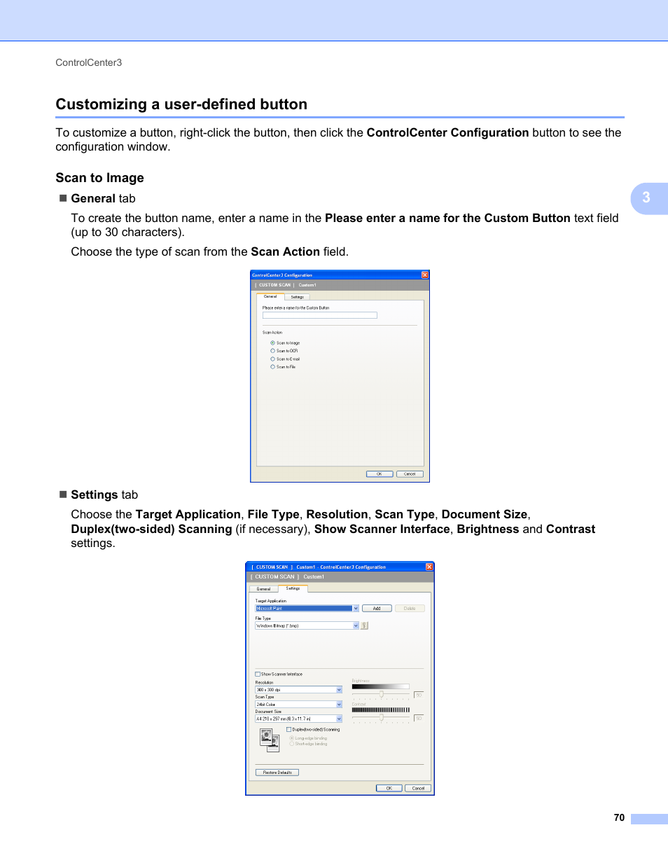 Customizing a user-defined button, 3customizing a user-defined button, Scan to image | Konica Minolta bizhub 20 User Manual | Page 78 / 227