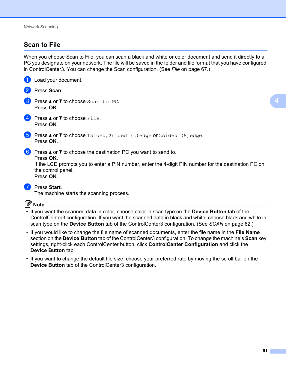 Scan to file | Konica Minolta bizhub 20 User Manual | Page 99 / 227