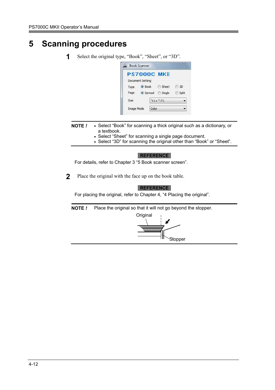 Scanning procedures -12, 5 scanning procedures | Konica Minolta PS7000C MKII User Manual | Page 70 / 94