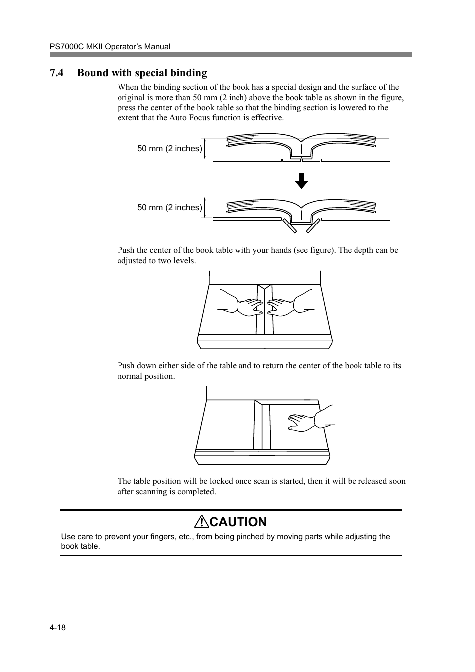 Bound with special binding -18, Caution, 4 bound with special binding | Konica Minolta PS7000C MKII User Manual | Page 76 / 94