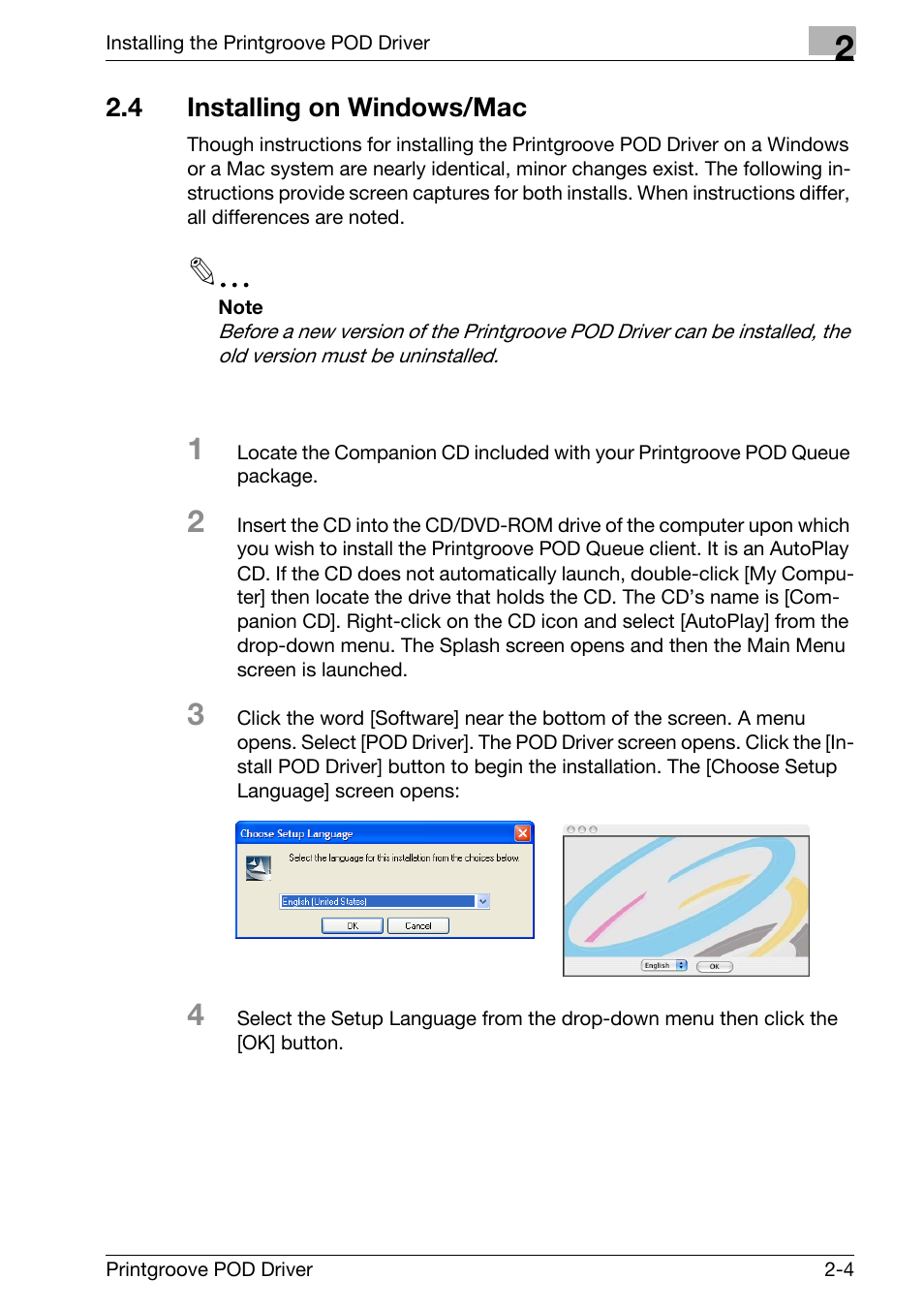 4 installing on windows/mac, Installing on windows/mac -4 | Konica Minolta Printgroove User Manual | Page 13 / 48