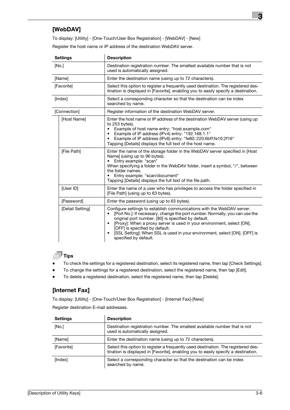 Webdav, Internet fax, Webdav] -6 [internet fax] -6 | Konica Minolta bizhub C3850 User Manual | Page 17 / 67