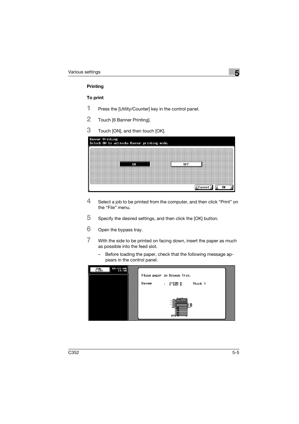 Printing, To print, Printing -5 to print -5 | Konica Minolta bizhub C352 User Manual | Page 80 / 96